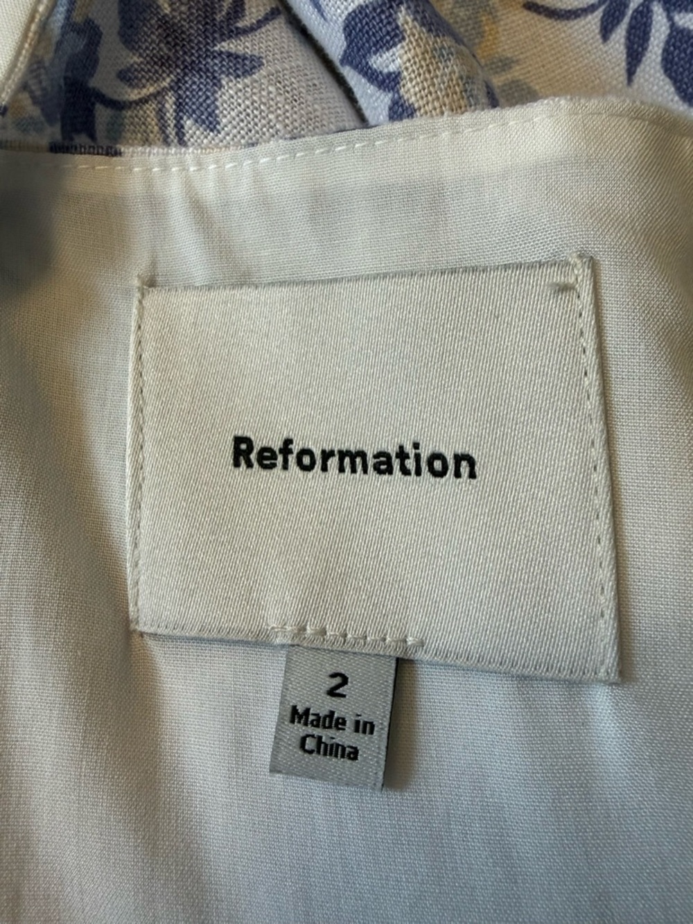 NEW Reformation Janu Midi Linen Dress Lana Floral Blue White | US 2 / UK 6 - Picture 15 of 15